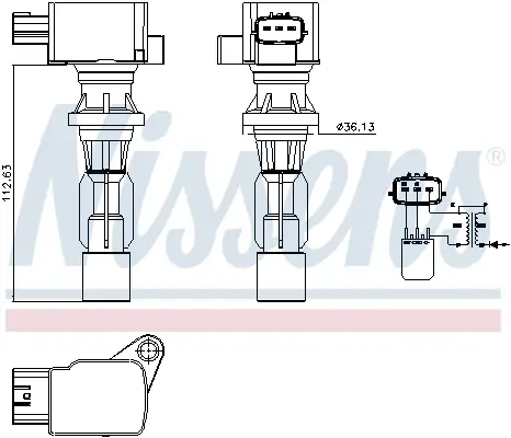 Zündspule 12 V NISSENS 966864 Bild Zündspule 12 V NISSENS 966864