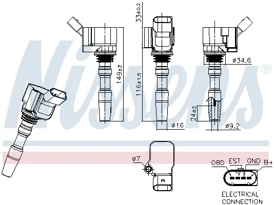 Zündspule 14 V NISSENS 966873 Bild Zündspule 14 V NISSENS 966873