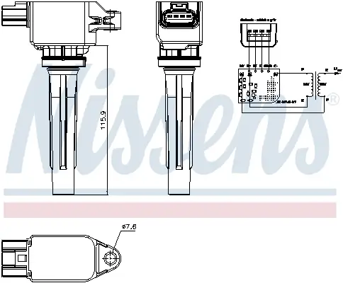 Zündspule 12 V NISSENS 966884 Bild Zündspule 12 V NISSENS 966884