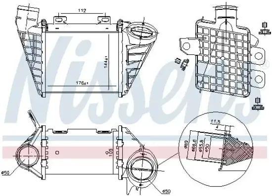 Ladeluftkühler NISSENS 96795 Bild Ladeluftkühler NISSENS 96795