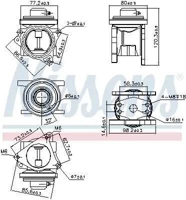 AGR-Ventil NISSENS 98173 Bild AGR-Ventil NISSENS 98173