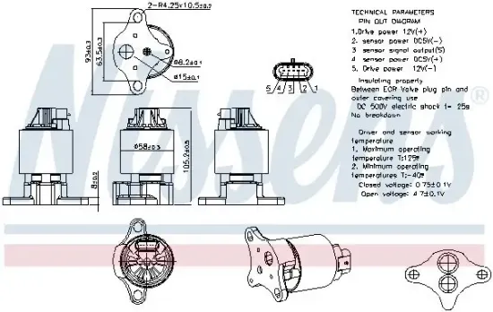 AGR-Ventil NISSENS 98186 Bild AGR-Ventil NISSENS 98186