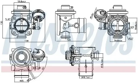 AGR-Ventil NISSENS 98304 Bild AGR-Ventil NISSENS 98304