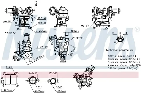AGR-Ventil NISSENS 98381 Bild AGR-Ventil NISSENS 98381