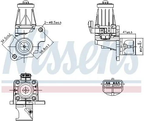 AGR-Ventil NISSENS 98401 Bild AGR-Ventil NISSENS 98401