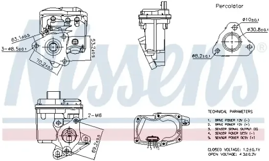 AGR-Ventil NISSENS 98402 Bild AGR-Ventil NISSENS 98402