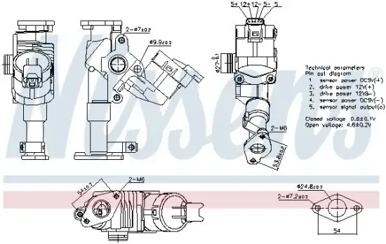 AGR-Ventil NISSENS 98423 Bild AGR-Ventil NISSENS 98423