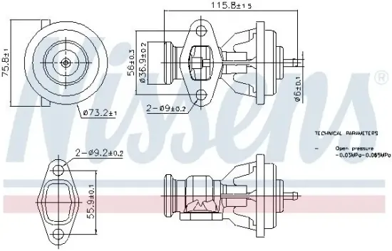 AGR-Ventil NISSENS 98439 Bild AGR-Ventil NISSENS 98439