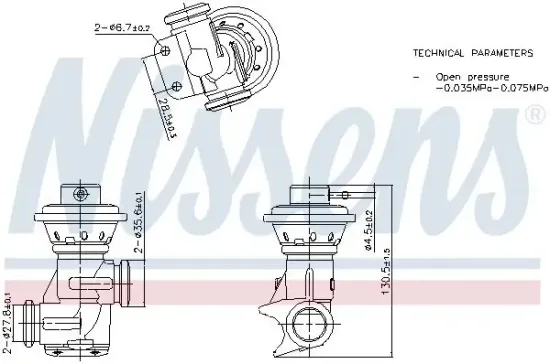 AGR-Ventil NISSENS 98496 Bild AGR-Ventil NISSENS 98496