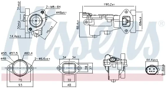 AGR-Ventil NISSENS 98519 Bild AGR-Ventil NISSENS 98519