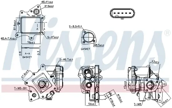 AGR-Ventil NISSENS 98524 Bild AGR-Ventil NISSENS 98524