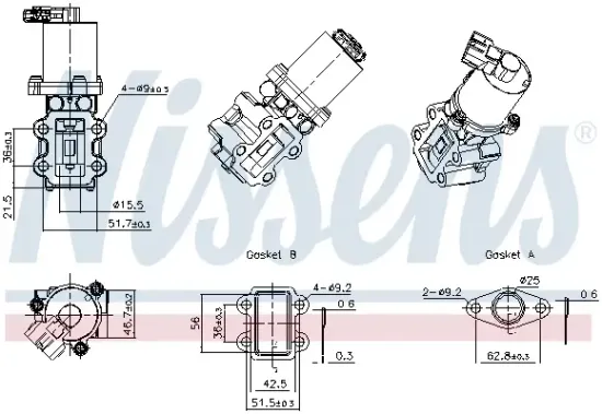 AGR-Ventil NISSENS 98525 Bild AGR-Ventil NISSENS 98525