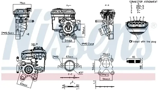 AGR-Ventil NISSENS 98554 Bild AGR-Ventil NISSENS 98554