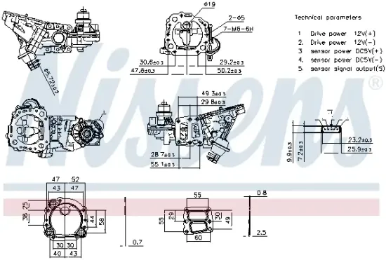 AGR-Ventil NISSENS 98556 Bild AGR-Ventil NISSENS 98556