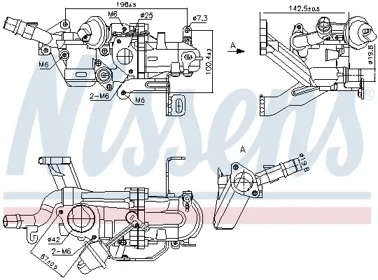 Kühler, Abgasrückführung NISSENS 989273 Bild Kühler, Abgasrückführung NISSENS 989273