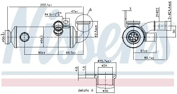 Kühler, Abgasrückführung NISSENS 989274