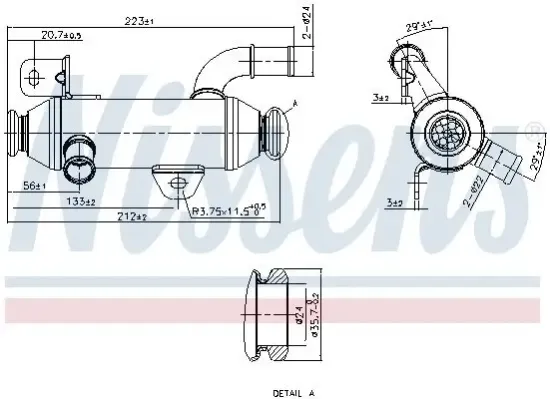 Kühler, Abgasrückführung NISSENS 989279 Bild Kühler, Abgasrückführung NISSENS 989279