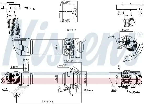 Kühler, Abgasrückführung NISSENS 989281 Bild Kühler, Abgasrückführung NISSENS 989281