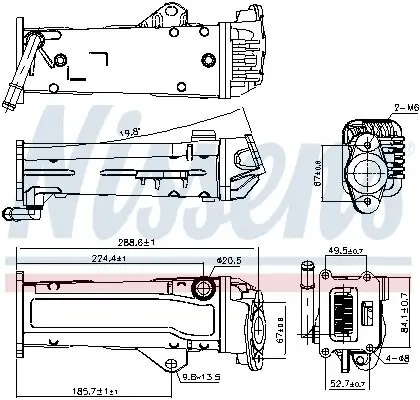 Kühler, Abgasrückführung NISSENS 989284 Bild Kühler, Abgasrückführung NISSENS 989284