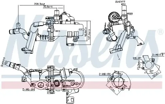 Kühler, Abgasrückführung NISSENS 989285 Bild Kühler, Abgasrückführung NISSENS 989285