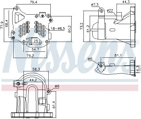 Kühler, Abgasrückführung NISSENS 989313 Bild Kühler, Abgasrückführung NISSENS 989313