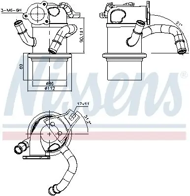 Kühler, Abgasrückführung NISSENS 989315 Bild Kühler, Abgasrückführung NISSENS 989315