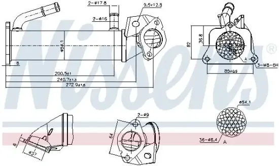 Kühler, Abgasrückführung NISSENS 989322 Bild Kühler, Abgasrückführung NISSENS 989322