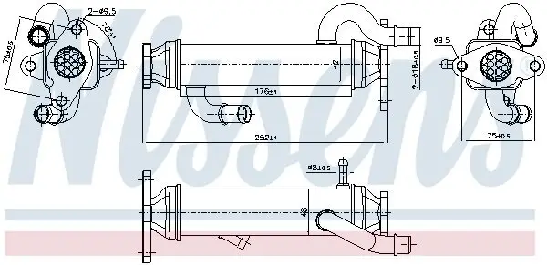 Kühler, Abgasrückführung NISSENS 989328