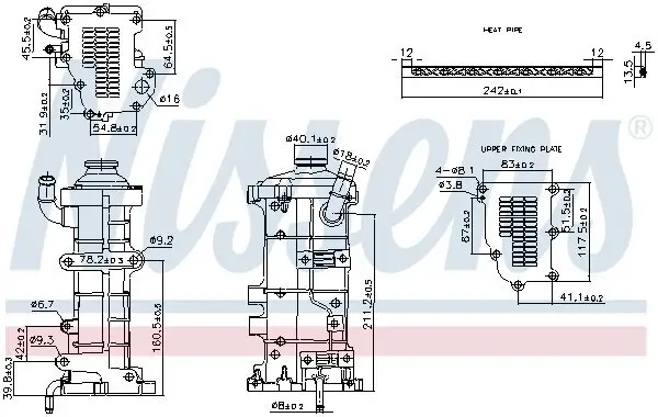 Kühler, Abgasrückführung NISSENS 989374