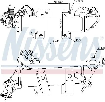 Kühler, Abgasrückführung NISSENS 989389