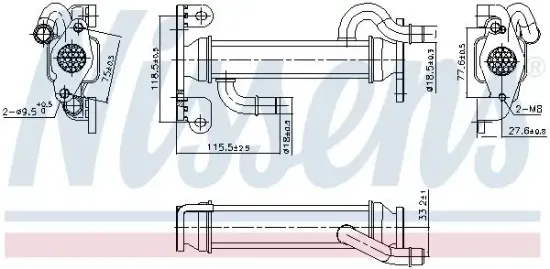 Kühler, Abgasrückführung NISSENS 989400 Bild Kühler, Abgasrückführung NISSENS 989400