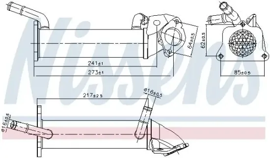 Kühler, Abgasrückführung NISSENS 989401 Bild Kühler, Abgasrückführung NISSENS 989401