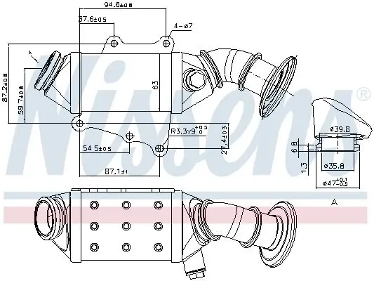 Kühler, Abgasrückführung NISSENS 989403 Bild Kühler, Abgasrückführung NISSENS 989403