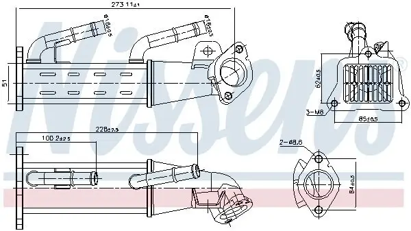 Kühler, Abgasrückführung NISSENS 989404 Bild Kühler, Abgasrückführung NISSENS 989404