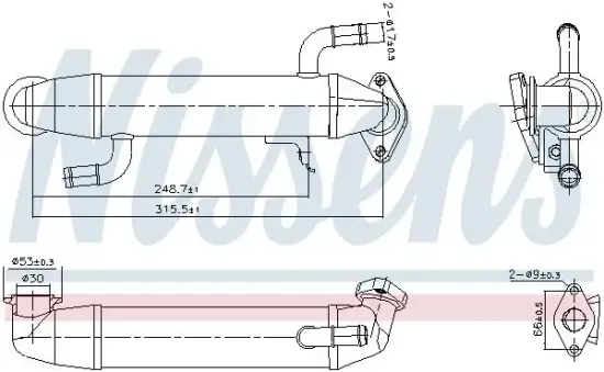 Kühler, Abgasrückführung NISSENS 989406 Bild Kühler, Abgasrückführung NISSENS 989406