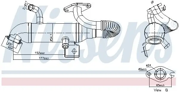 Kühler, Abgasrückführung NISSENS 989408