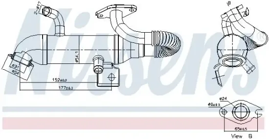 Kühler, Abgasrückführung NISSENS 989408 Bild Kühler, Abgasrückführung NISSENS 989408