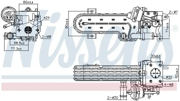 Kühler, Abgasrückführung NISSENS 989413