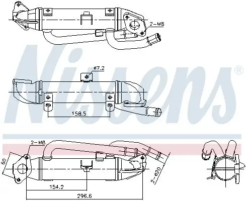 Kühler, Abgasrückführung NISSENS 989414 Bild Kühler, Abgasrückführung NISSENS 989414