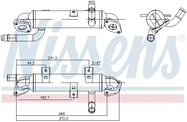 Kühler, Abgasrückführung NISSENS 989417