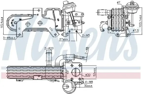 Kühler, Abgasrückführung NISSENS 989420 Bild Kühler, Abgasrückführung NISSENS 989420