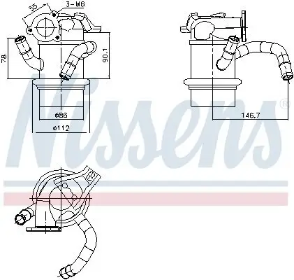 Kühler, Abgasrückführung NISSENS 989421 Bild Kühler, Abgasrückführung NISSENS 989421