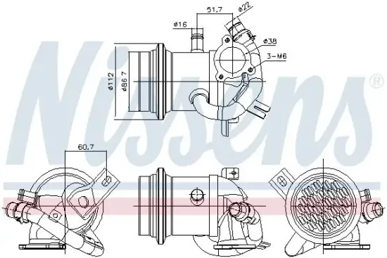 Kühler, Abgasrückführung NISSENS 989424 Bild Kühler, Abgasrückführung NISSENS 989424