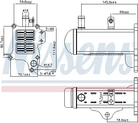 Kühler, Abgasrückführung NISSENS 989425 Bild Kühler, Abgasrückführung NISSENS 989425