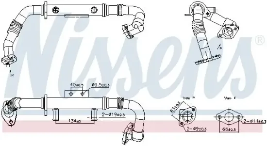 Kühler, Abgasrückführung NISSENS 989428 Bild Kühler, Abgasrückführung NISSENS 989428