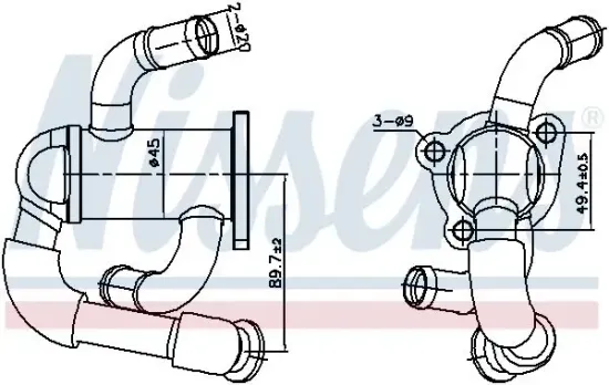 Kühler, Abgasrückführung NISSENS 989433 Bild Kühler, Abgasrückführung NISSENS 989433