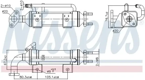 Kühler, Abgasrückführung NISSENS 989435 Bild Kühler, Abgasrückführung NISSENS 989435