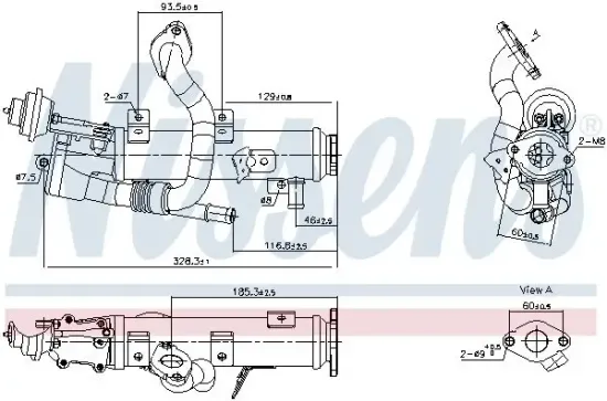 Kühler, Abgasrückführung NISSENS 989448 Bild Kühler, Abgasrückführung NISSENS 989448