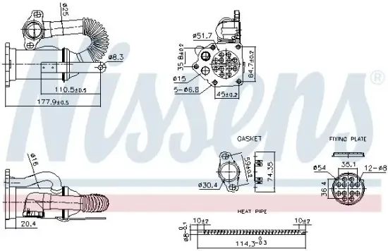 Kühler, Abgasrückführung NISSENS 989453 Bild Kühler, Abgasrückführung NISSENS 989453