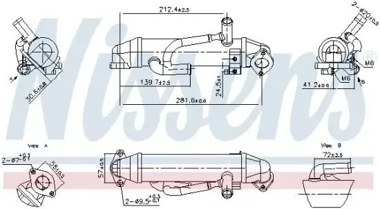 Kühler, Abgasrückführung NISSENS 989456 Bild Kühler, Abgasrückführung NISSENS 989456